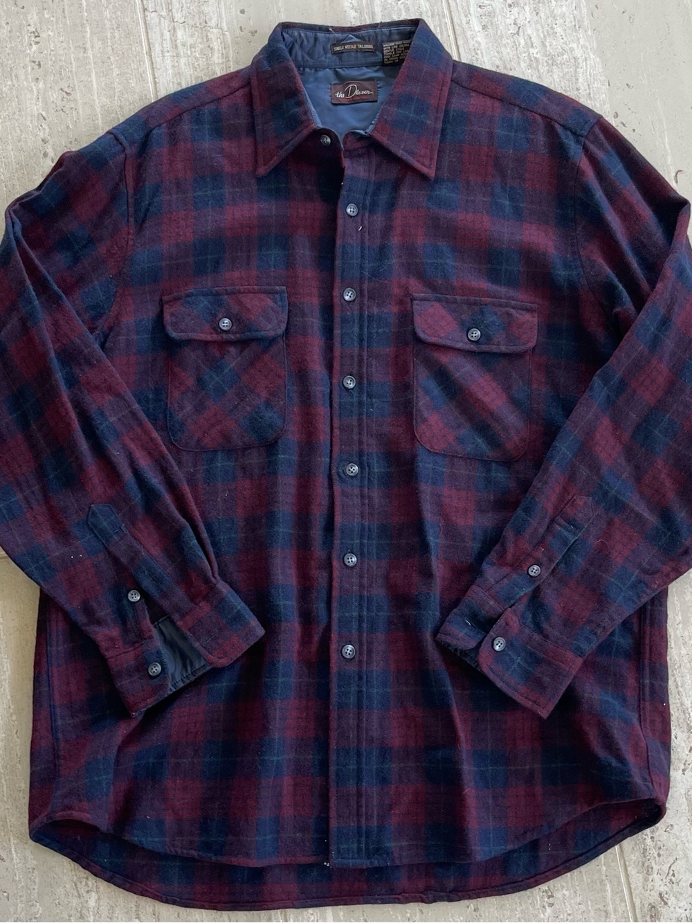 The Denver Store for Men Vintage Plaid Wool Blend Shirt Mens XL